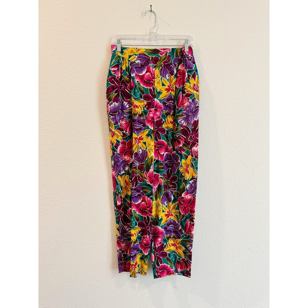 Vintage Christian Dior Floral Vacation Shirt & Pants Set 100% Cotton Size 12/14 - Picture 6 of 9